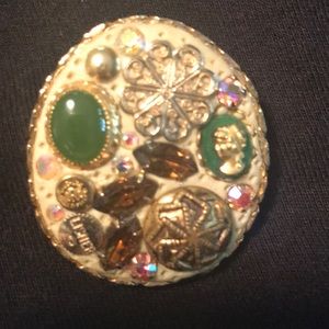 3/$25 💜Handcrafted pin with vintage inserts.